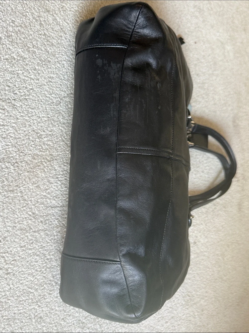 Authentic Coach Chelsea-Jayden Carryall Black Leather Zip Snap Closure w/Creed